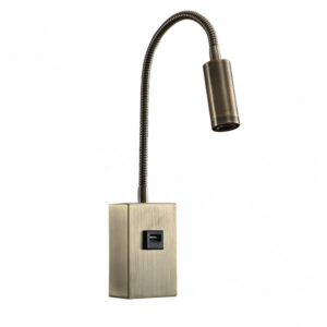 Aplique 3w 4000k Capote Cuero C/usb E Interrupt. 43x6x4 Cm 285lm Articulab. Y Orientab. - Cuero