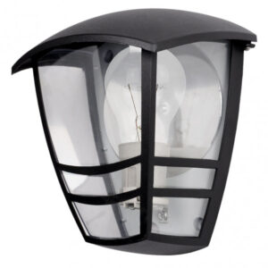 Aplique Exterior Aluminio Alnilan 1xe27 Negro Ip44 20x17,5x13 Cm C/reflector - Negro