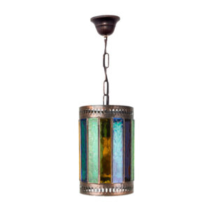 Colgante Artesanal Casablanca 1xe27 Marron/colores Regx18d - Marrón / Colores