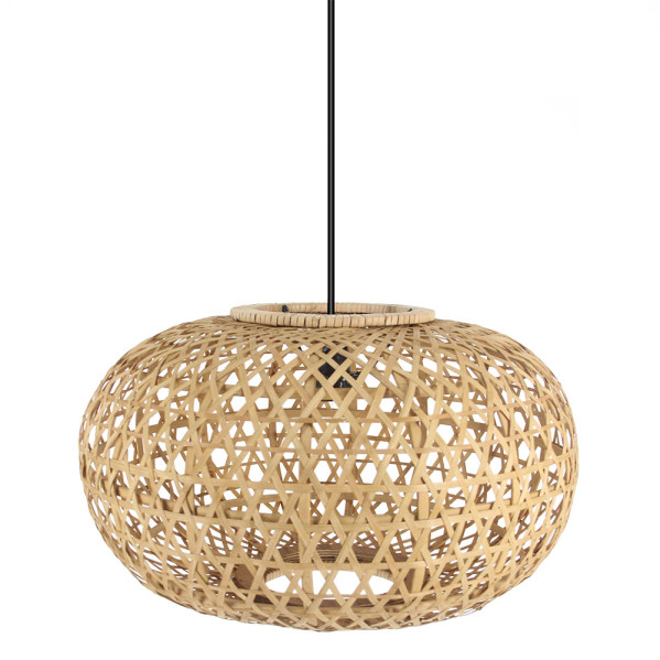 Colgante Bambu Ponte Neg/natural 1xe27 Regx50x50cm - Negro / Natural