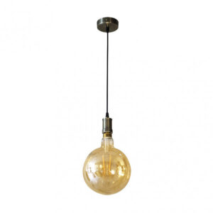 Colgante Celso 1xe27 Cuero/ambar Bombilla   Incluida 8w 3000k 640lm Regx20x20 Cm - Ámbar / Cuero