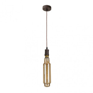 Colgante Elio 1xe27 Marron/ambar Bombilla  Incluida 8w 3000k 640lm Regx8x8 Cm - Marrón/Ámbar