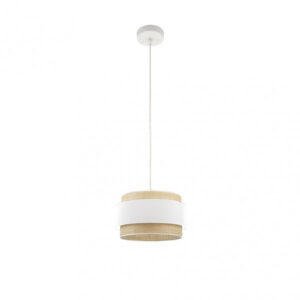 Colgante Kandy 1xe27 Natural/blanco Regx30x30 Cm - Natural/Blanco