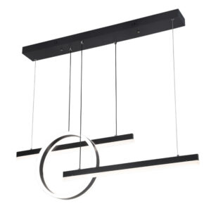 Colgante Lion Negro 61w 3000-4000-6000k Regx100x80 Cm 5185lm C/remoto Y Reg.intensidad - Negro