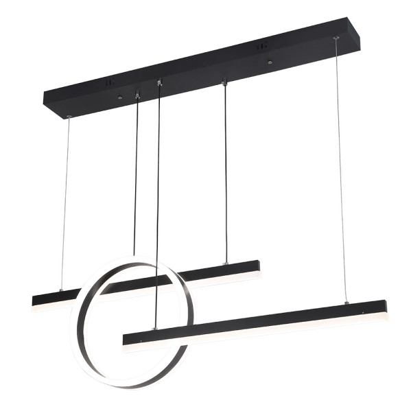 Colgante Lion Negro 61w 3000-4000-6000k Regx100x80 Cm 5185lm C/remoto Y Reg.intensidad - Negro