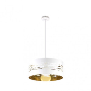 Colgante Niebla 1xe27 Blanco/blanco-oro Regx40x40 Cm - BLANCO/BLANCA-ORO