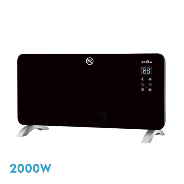 Emisor Termico Cristal Gaban 2000w Negro Control Wifi 2potencias Temporiz.mural/portat.38x92x6,68 Cm - Negro