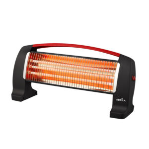 Estufa Electrica Cuarzo Edipo 1200w Negro/rojo 3potencias Antivuelco 24x50x13 Cm - Negro/Rojo