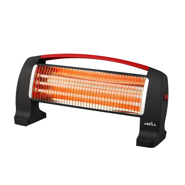 Estufa Electrica Cuarzo Edipo 1200w Negro/rojo 3potencias Antivuelco 24x50x13 Cm - Negro/Rojo