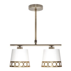 Lampara Dalia 2xe14 Blanco/oro Regx40x16 Cm - Blanco / Oro