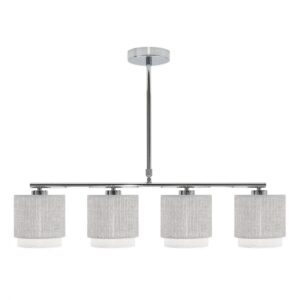 Lampara Kenya 4xe14 Gris/blanca Regx77x14 Cm - Gris / Blanco