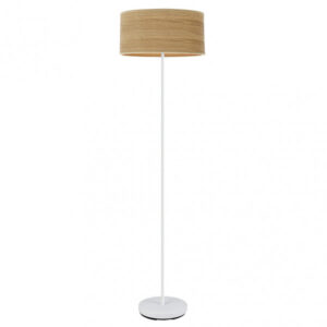 Pie Salon Jerte 1xe27  Blanco/madera Clara 165x40x40 Cm - Blanco/Madera Clara