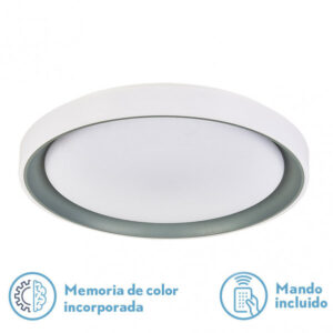 Plafon Luanda 96w 3000-4000-6000k Gris Red.7x49,5d   10800lm Reg.intens. C.remoto C/memoria - Blanco / Gris