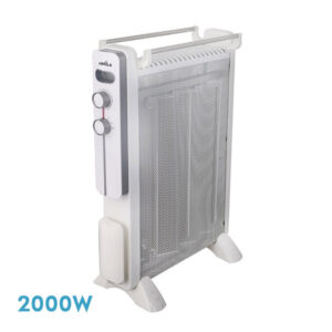 Radiador Mica Caicos 2000w 4 Elem Blanco/gris 3potencias Antivuelco, Prot. Sobre Calent. 63,5x53x21 Cm - Blanco / Gris