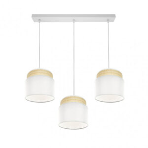 Regleta Kandy 3xe27 Natural/blanco Regx68x19 Cm - Natural/Blanco