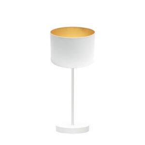 Sobremesa Anuska 1xe14 Blanco/blanco-oro 46x16x16 Cm - Blanco / Oro