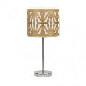 Sobremesa Katerina 1xe14 Niquel/madera Clara 42x17x17 Cm - Níquel/Madera Clara