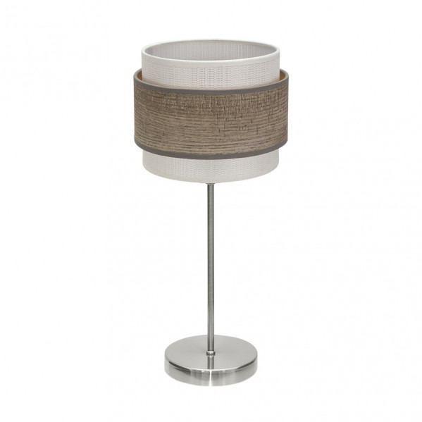 Sobremesa Myriam 1xe14 Niquel/Madera Gris 47x18x18 cm - Níquel/Madera Gris