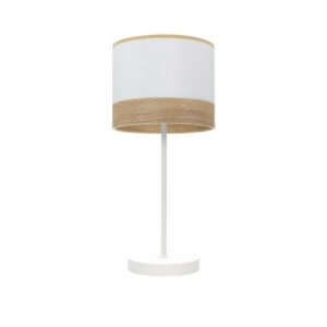 Sobremesa Olga 1xe14 Blanco/blanco-mad.clara 42x18x18 Cm - Blanco/Madera Clara