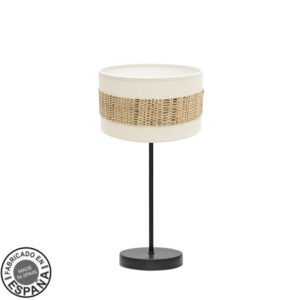 Sobremesa Pequeño Nicaragua 1xe14 Negro/blanco/natural 43x17x17Cm - Negro/Blanco/Natural