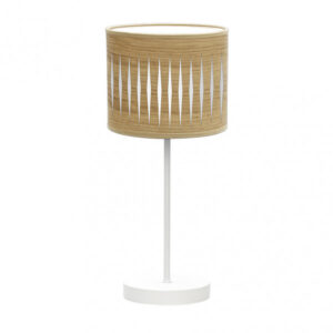 Sobremesa Piron 1xe14 Blanco/madera Clara 42x17x17 Cm - Blanco/Madera Clara