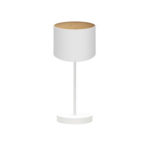 Sobremesa Tania 1xe14 Blanco/blanco-madera Clara 42x17x17 Cm - Blanco/Madera Clara