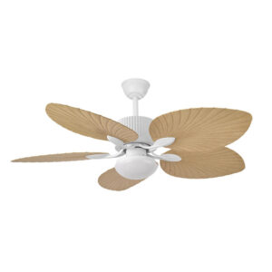Ventilador Dc 26w Colla Blanco 5aspas Haya 132d 6velocidades 2950lm 3000-4000-6000k Remoto-temporizador-memoria 25 - Blanco/Haya