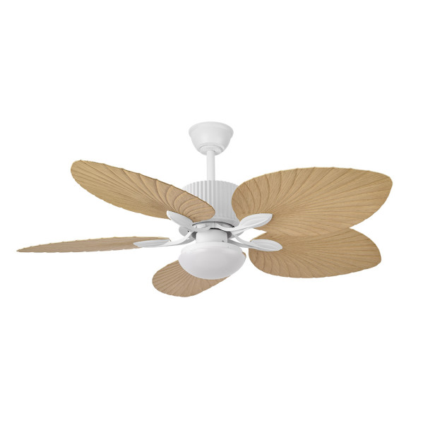 Ventilador Dc 26w Colla Blanco 5aspas Haya 132d 6velocidades 2950lm 3000-4000-6000k Remoto-temporizador-memoria 25 - Blanco/Haya