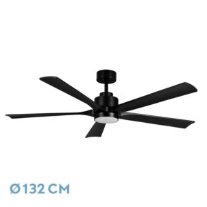Ventilador Dc Cairo 24w 2400lm Negro 5aspas 132d  3000k,4500k,6000k Remoto+temporizador+memoria - Negro