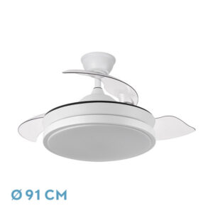 Ventilador Dc Escorpion Mini 59w Blanc 3aspas Desp. 91d 6980lm Remot+temporiz+memoria - Blanco