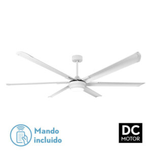 Ventilador Dc Marea 30w Blanco 6 Aspas Aluminio 198d 6vel. 3 Colores 3250lm Remoto,memoria,temporizador - Blanco