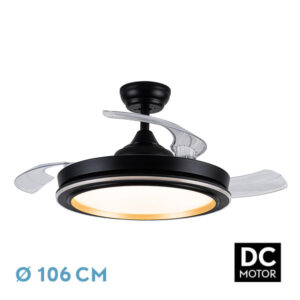 Ventilador Dc Picolo 72w 6226lm Negro/oro 3 Aspas Desp. 106d 3000-4000-6500k Remoto, Memoria - Negro / Oro