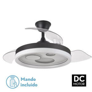 Ventilador Dc Turia 72w 6120lm Negro/blanco 3 Asp.desp. 32/47x50/110d. 3 Colores C/remoto+temporizador+memoria - Negro/Blanco