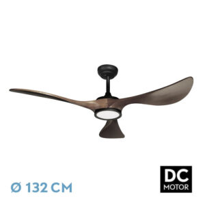 Ventilador Dc Viana 18w Negro/roble 3aspas132d Regulable Intensidad 2250lm 3000k, 4000k, 6000k Remoto+ Temporizador+ Memoria - Negro/Roble